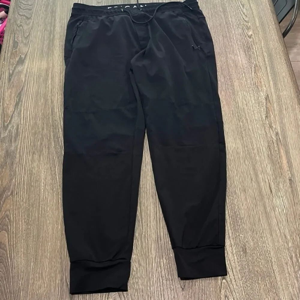 American Eagle Mens Jogger Pants Drawcord Waist Zipper Pockets Black Size XL